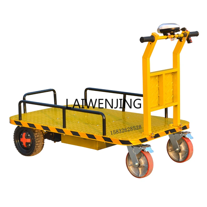 

LYN electric hand push flatbed truck pulling goods handling factory push warehouse transport truck