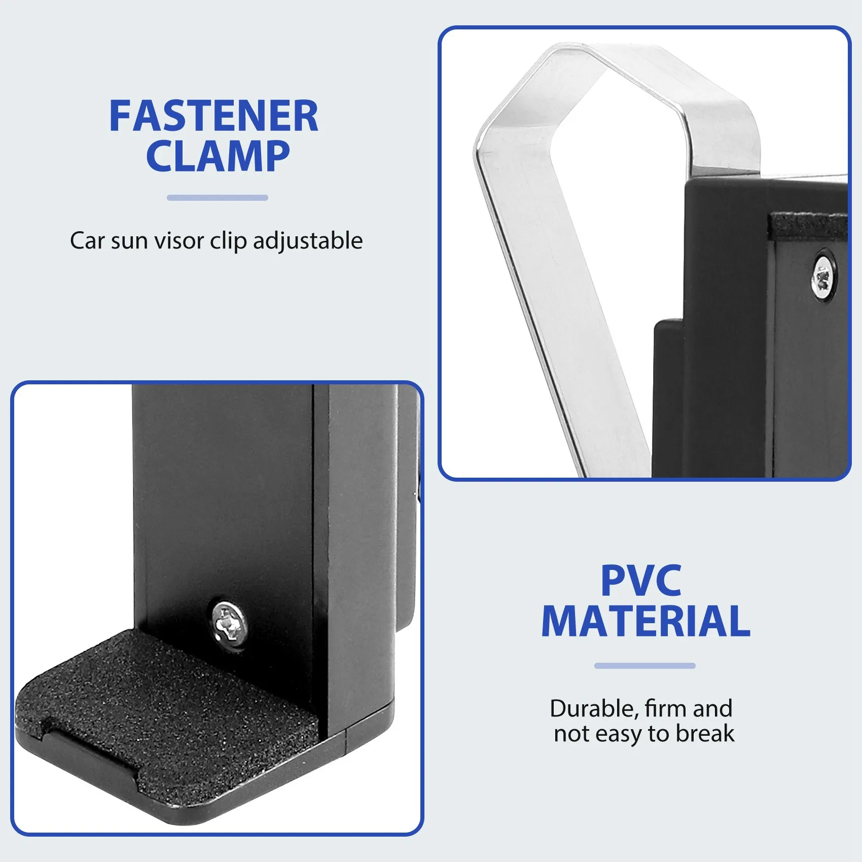 ガレージドア用クランプ,車のキー,クランプ,サンバイザークリップ,自動取り付け,カーアクセサリー,黒,2個