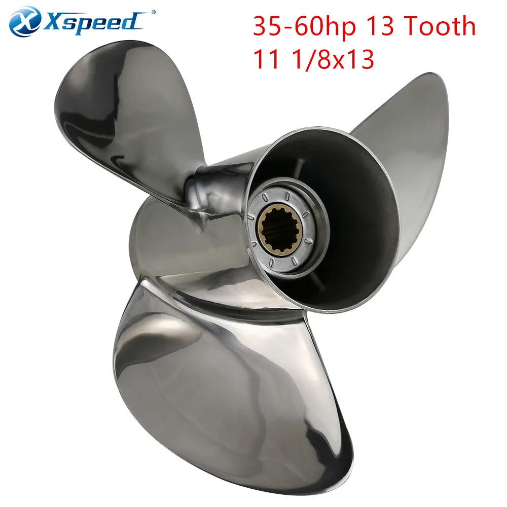 

Xspeed Propeller 11 1/8x13 Fit Honda Outboard Engine Stainless 35-60hp 3 Blade 13 Tooth Spline