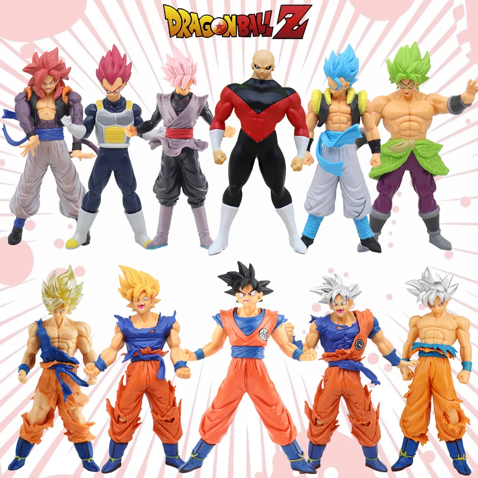 Anime dragon ball z super saiyan son goku broly vegeta anime figura de ação modelo presentes de natal estatuetas colecionáveis para crianças
