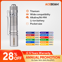 ACEBEAM Pokelit AA titanium EDC flashlight 1000 lumens 114 meters 14500 rechargeable battery flashlight compact size daily EDC