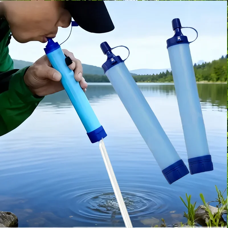

Открытый кемпинг аварийная соломинка для очистки воды портативный дикий фильтр прямой питьевой индивидуальный очиститель воды