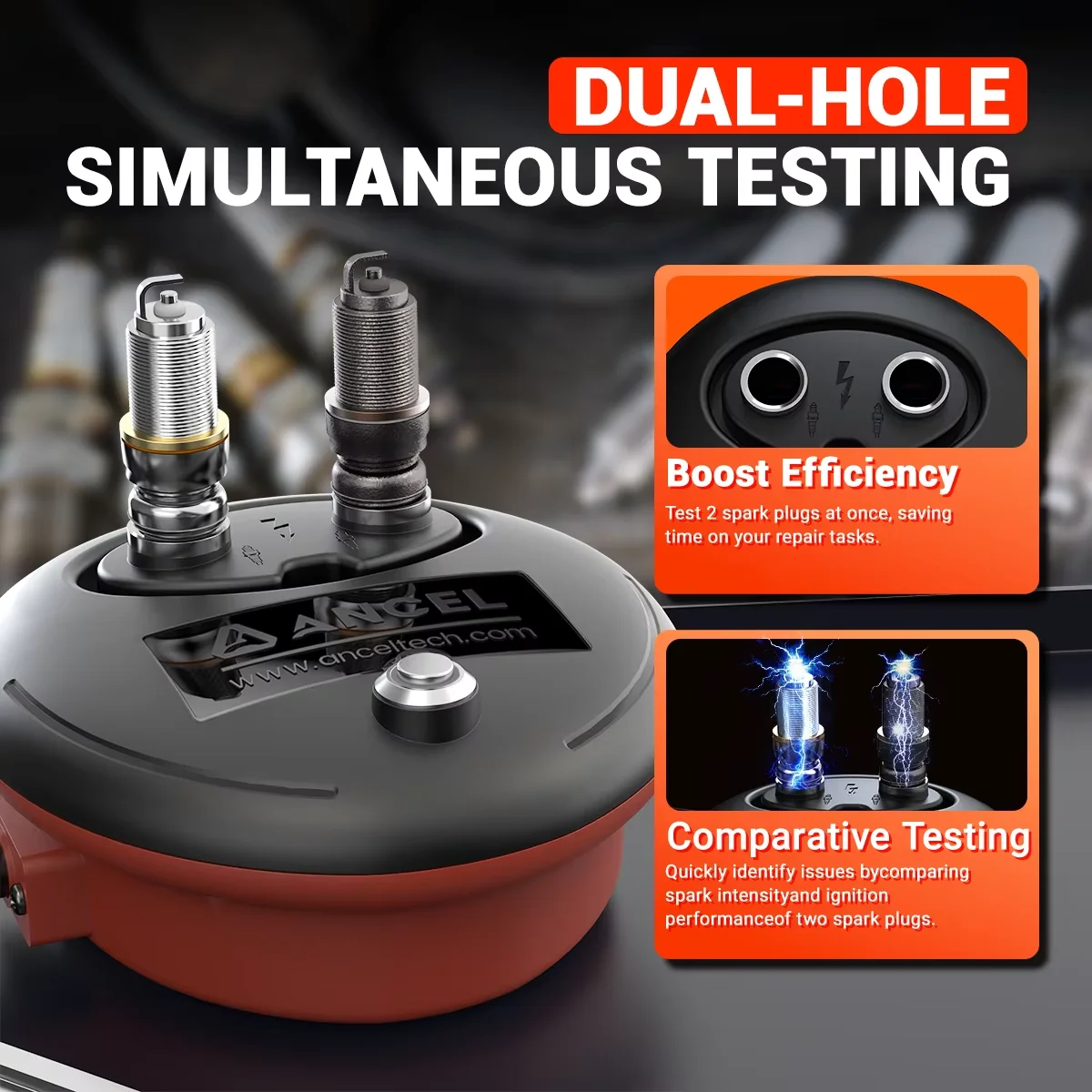 ANCEL Tester per candele Tester per candele Prestazioni di scintille automobilistiche Adatto per candele per auto da 12 V