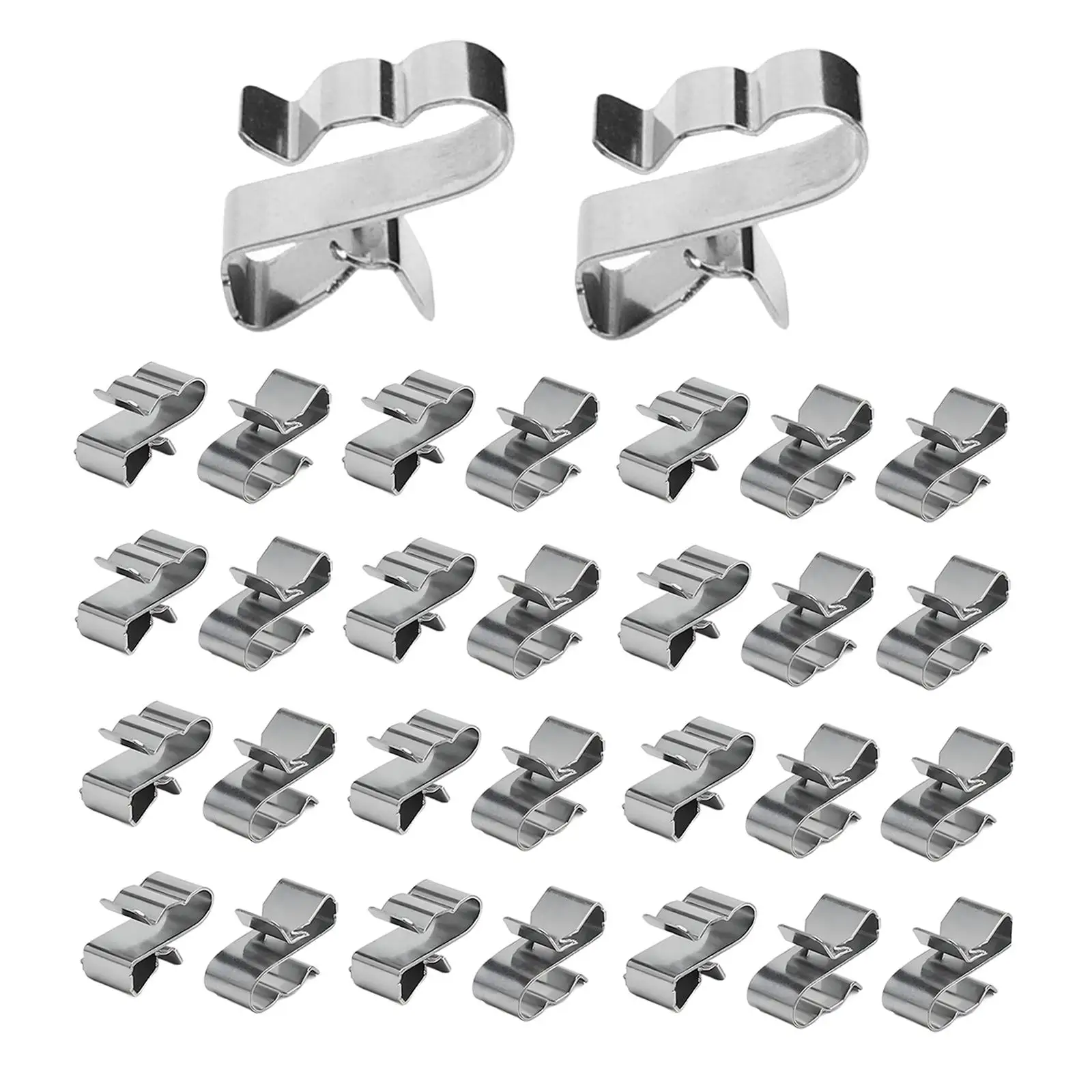 30Pcs Cable Clips Wire Clamps Silver Stainless Steel Practical Electrical Cord Management for Boat Cable Boat Trailer Pv Wiring