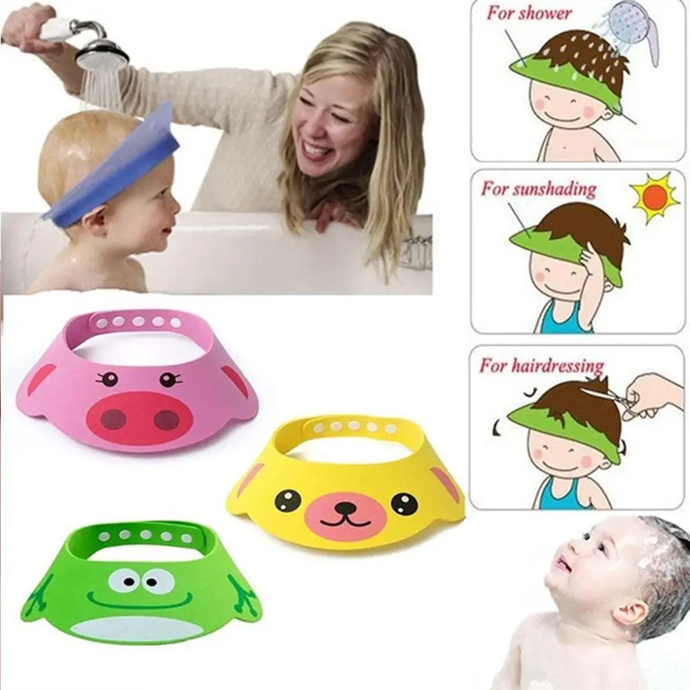 3 Color Baby Shower Adjustable Hair Wash Hat For Kids Ear Protection Safe Children Shampoo Bathing Shower Protect Head Cover