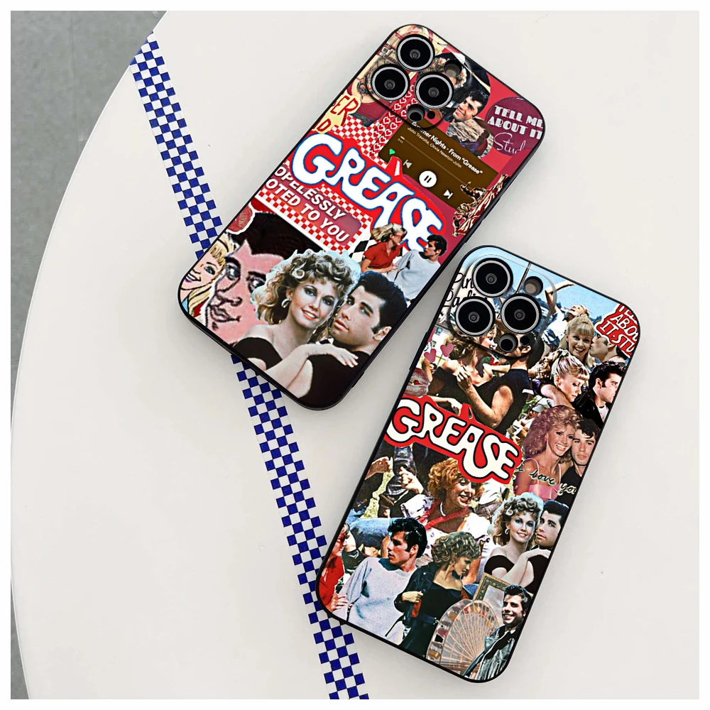 For IPhone14 80S Grease Movie Phone Case for IPhone 11 12 13 14 Pro XR XS MAX 14 Plus SE 13 Pro Iphone Black Covers