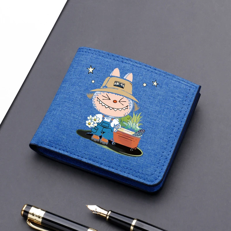 Labubu Nylon Wallets for Men Anime High-end Money Clip Bags Boys Credit Card Holder Fashion Hip Hop Coin Purse Boyfriend Gifts