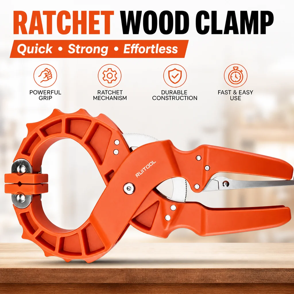 Woodworking Stable Round Clamp Adjustable Multifunctional Ratchet Clamp Wood Board Fixed Spring Clamp Carpenter Auxiliary Tools