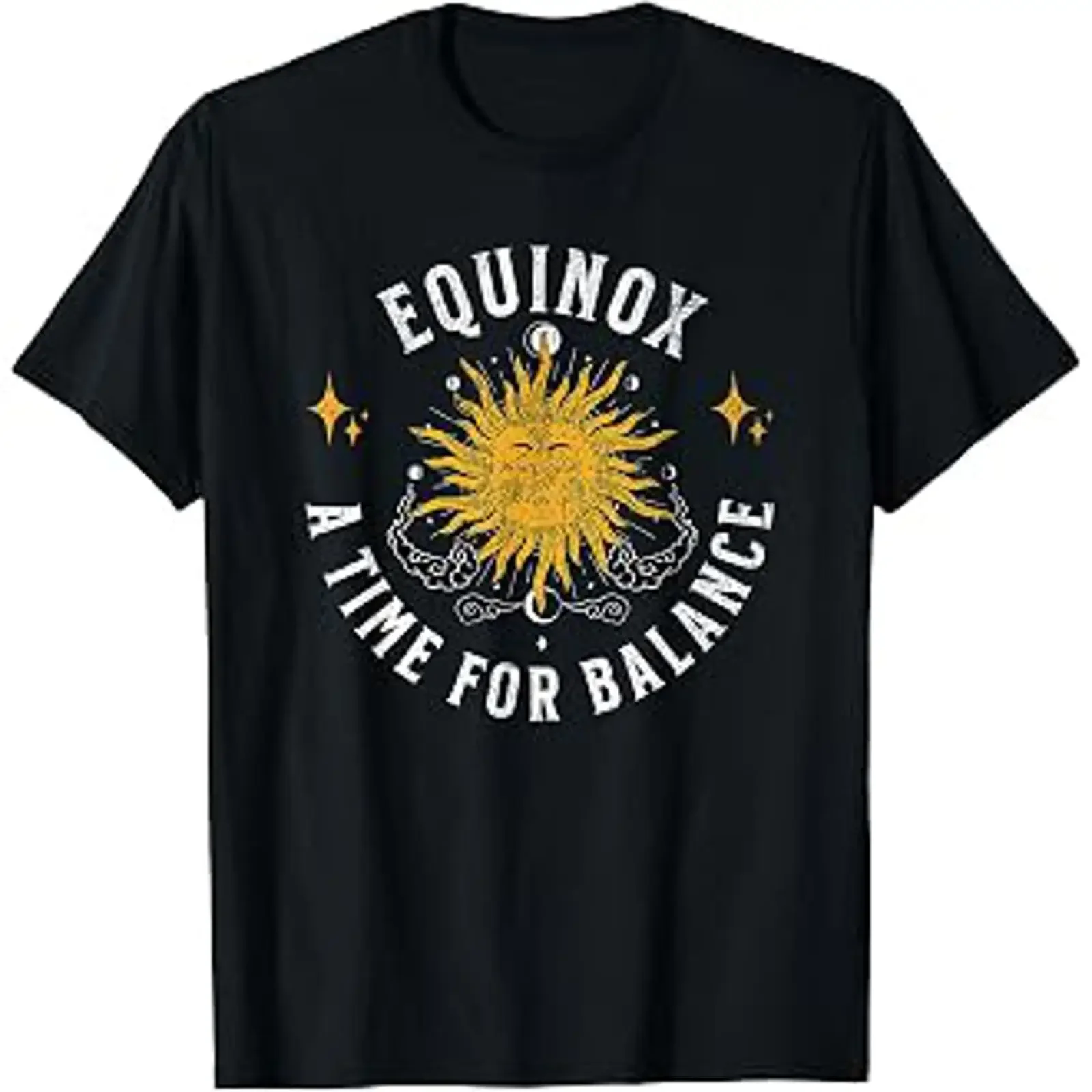 Spring Equinox A Time for Balance Spiritual Design T Shirt vintage Washed Casual homme Top For Everyday Wear graphic