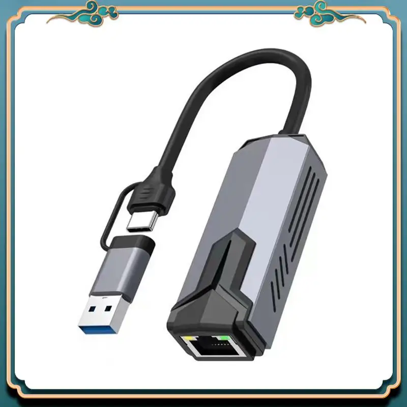 (New)-RJ45 Ethernet Adapter USB 3.0 TYPE-C 5G Wired Network Card 5000Mbps High Speed For Notebook Desktop Computer Tablet