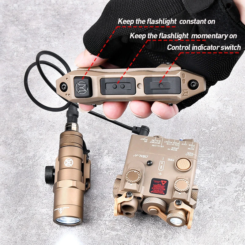 WADSN Tactical Dual Function Pressure Switch for PEQ 15 DBAL NGAL Laser airsoft M600 M300 Scout Flashlight Gun Weapon Accessorie