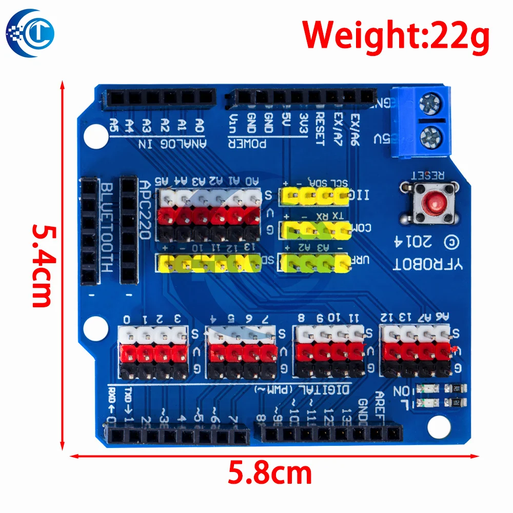1 قطعة V5 الاستشعار درع لوح تمديد درع لاردوينو UNO R3 V5.0 وحدة إلكترونية الاستشعار درع V5 لوح تمديد