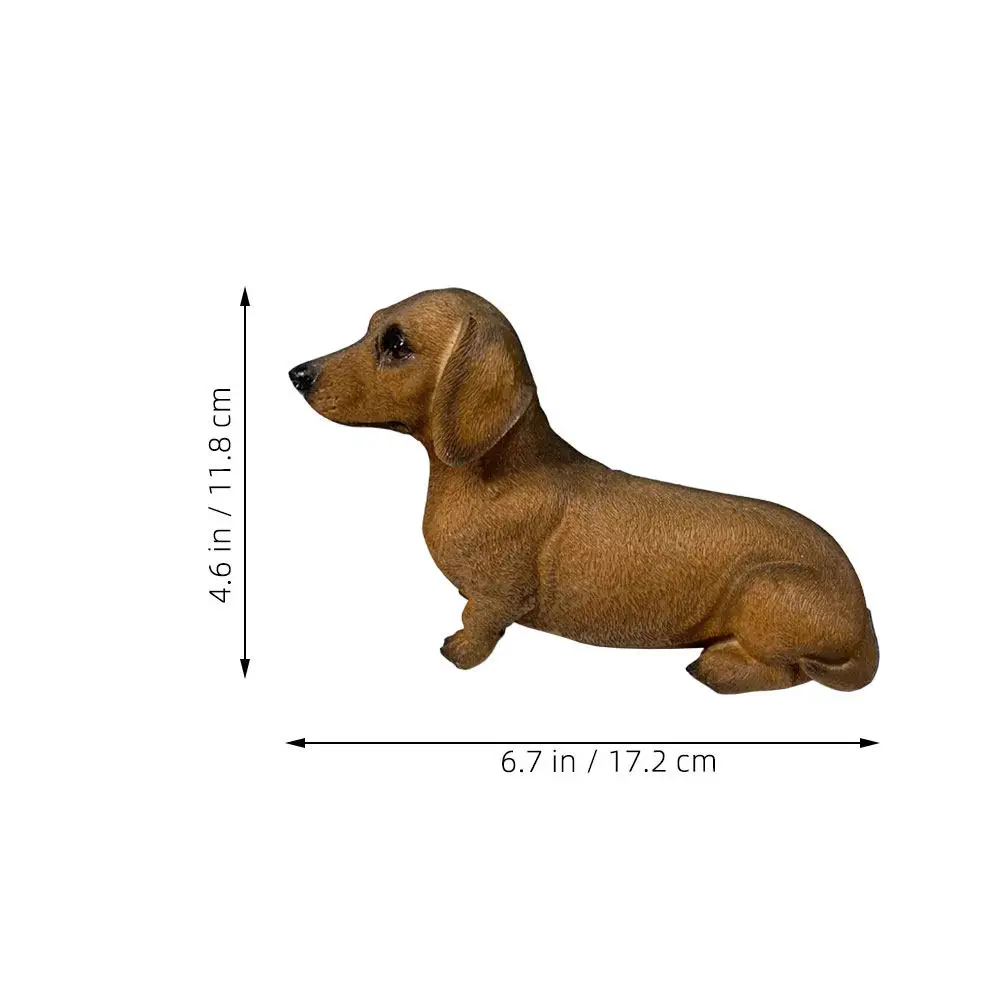 Exquisite Detail Mini Dachshund Resin Statue Versatile Playful Decor Desktop Tabletop Garden Ornament Housewarming