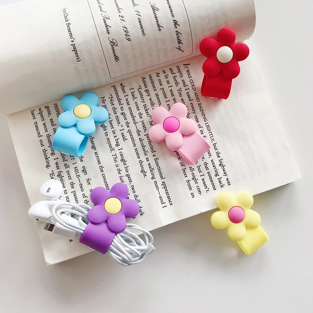 

2Pcs Cute Flower Cable Clip Eco Friendly Material Wire Organizer for Desktop Clean and Tidy Yellow Wire Holder Organizer