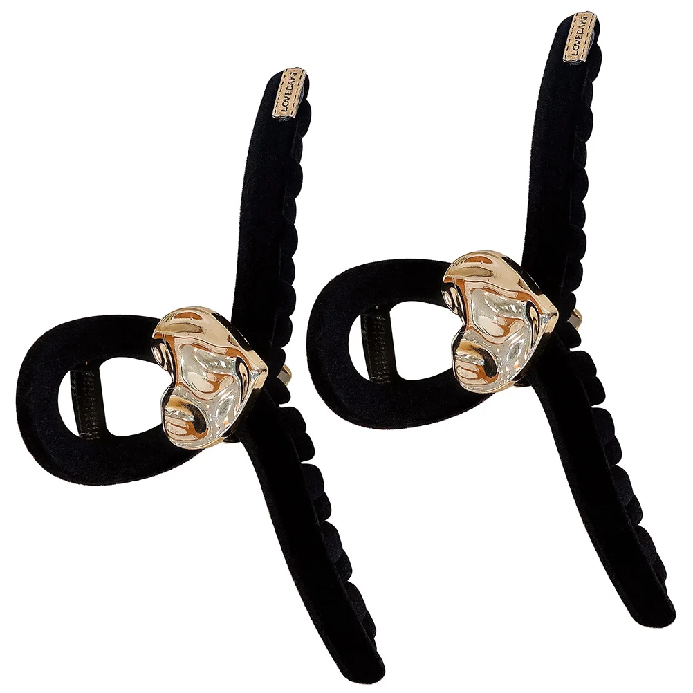 

2pcs Heart Shaped Claw Clips Cute Hair Accessories for Women Girls Styling Tool Plastic V flocking Office School Party