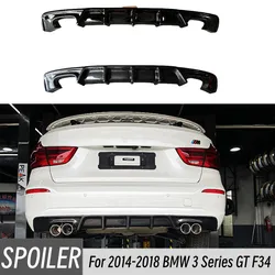 For 2014-2018 BMW 3 Series GT F34 Ordinary Edition 4Door Car Rear Bumper Diffuser Lip Spoiler Splitter Chin Bodykit Accessories