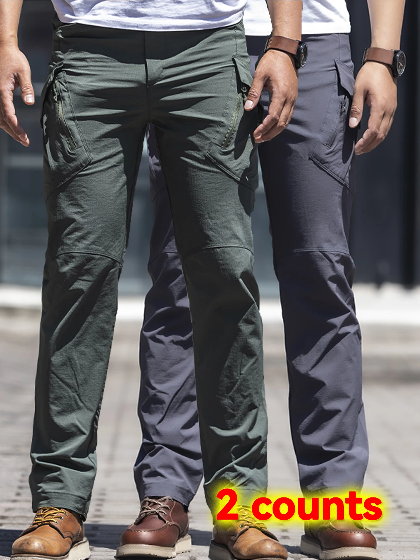 

High Quality Khaki Casual Pants Men Tactical Joggers Camouflage Cargo Pants Multi-Pocket Fashions Black Army Trousers Work Wear