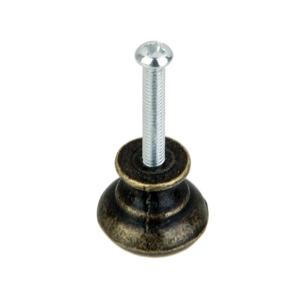 

6pcs Mushroom Pull Handle Knob Vintage Floral Design Cabinet Drawer Cupboard Hardware Bronze Retro Style Screw Included