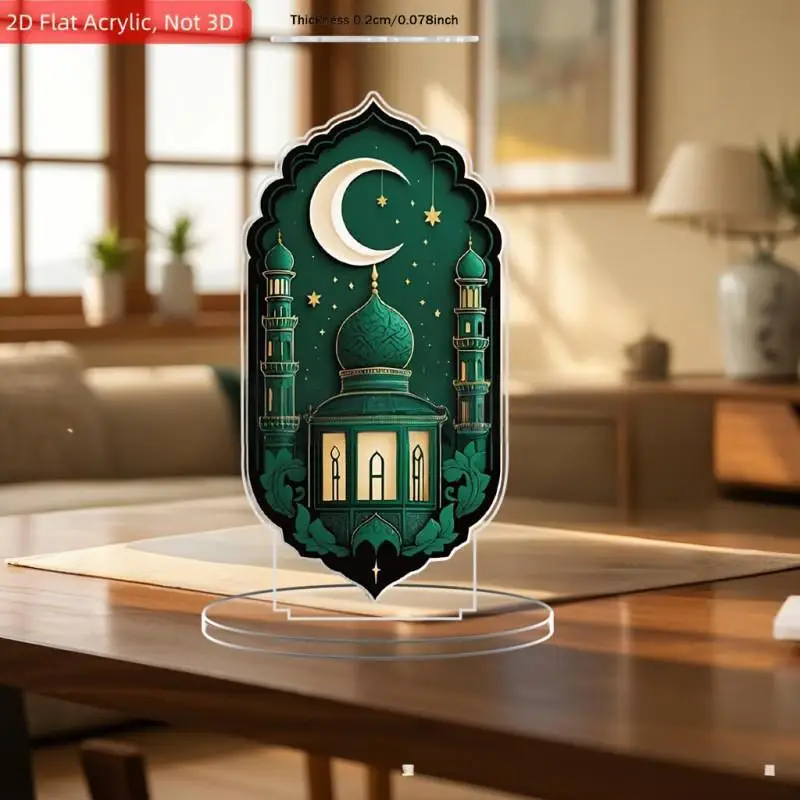 Bohemian Style Acrylic Standee Moon Star Castle Tabletop Ornament Keychain Desktop Decoration for Home Office Festival Gift