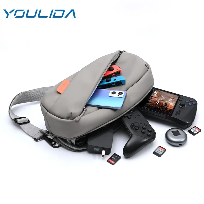 Portable Storage Bag for Steam Deck Oled/Switch/ROG AIIy/PS Portal Game Console Carrying Case PU Large Capacity Travel Bag