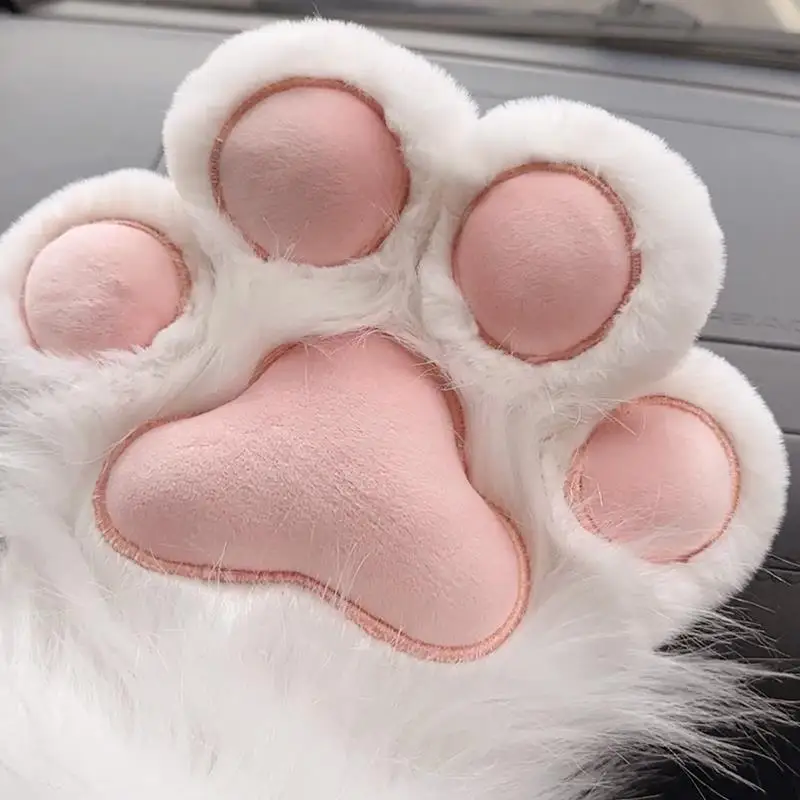 Realistic Plush Furry Cat Claw Gloves Squeaking Sound Mittens Cute Lolita Anime Cosplay Halloween Costume Accessories Gloves