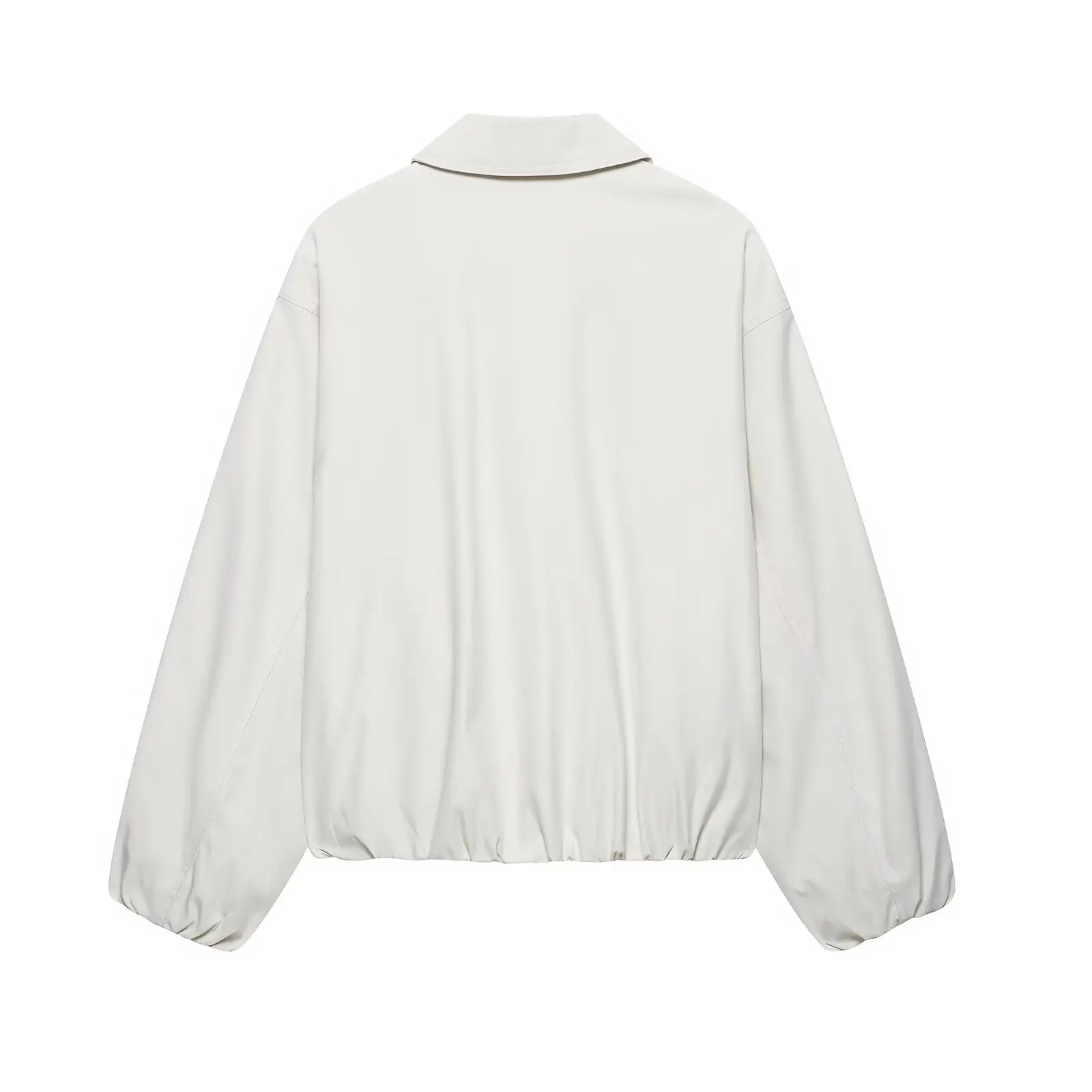 Womens Oversized Lapel Bomber Jacket 2026 Fall Zipper Long Sleeve Pleated Casual Streetwear Coat Outerwear Jacket