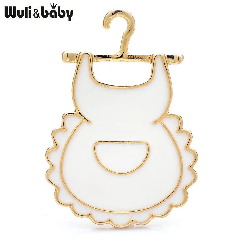 Wuli&baby Cute Cartoon Apron Brooches For Women 2-color Enamel Lovely Dress Party Casual Brooch Pins Gifts