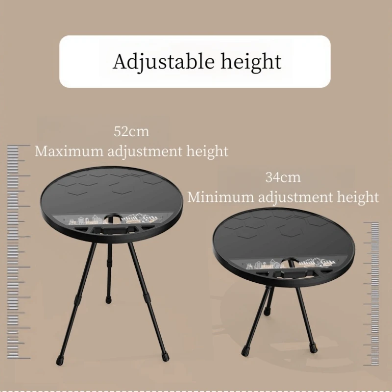 Outdoor Folding Round Table Camping Multi-functional Handheld Desktop Folding Table Outdoor Portable Camping Round Table New