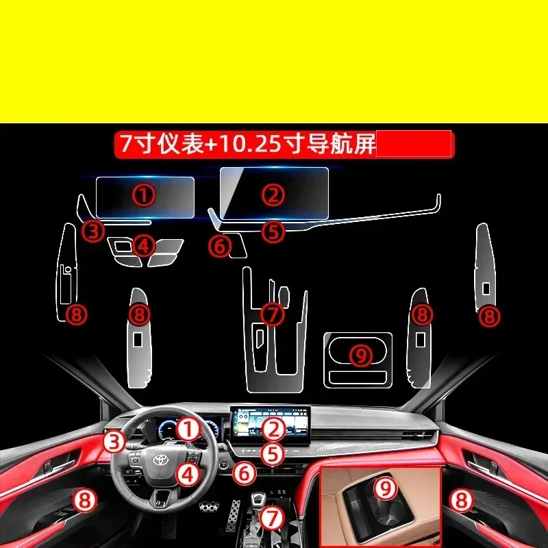 

Tpu Transparent Film for 9th Toyota Camry Car Interior Sticker Center Console Dashboard Screen Protection Film Accessories