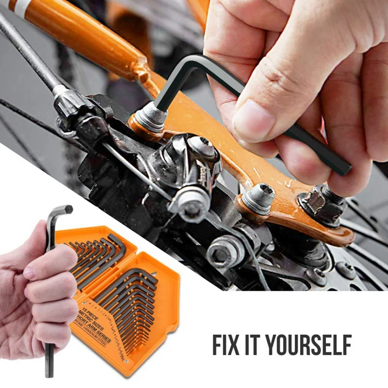 30-Piece Hex Key Set Ball Wrench Metric Inch Hex Tool Hex Key Wrench-A14I