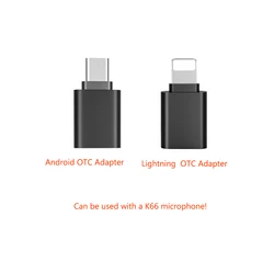 Zealsound K66 USB Microphone Phone Adapter Lightning/Type C Adapters For IPhone Android Smartphone