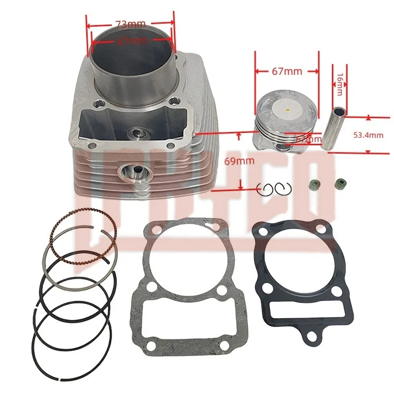 

Motorcycle 67mm Engine Parts Cylinder Kit Motor for ITALIKA DM250 2020--2023 CG250 167FMM Chinese ATV Dirt Bike TaoTao Motoblock