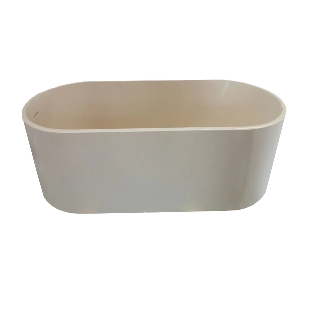 1550mm Solid Surface Stone Bathtub Oval Freestanding Corian Matt White Tub RS6583A