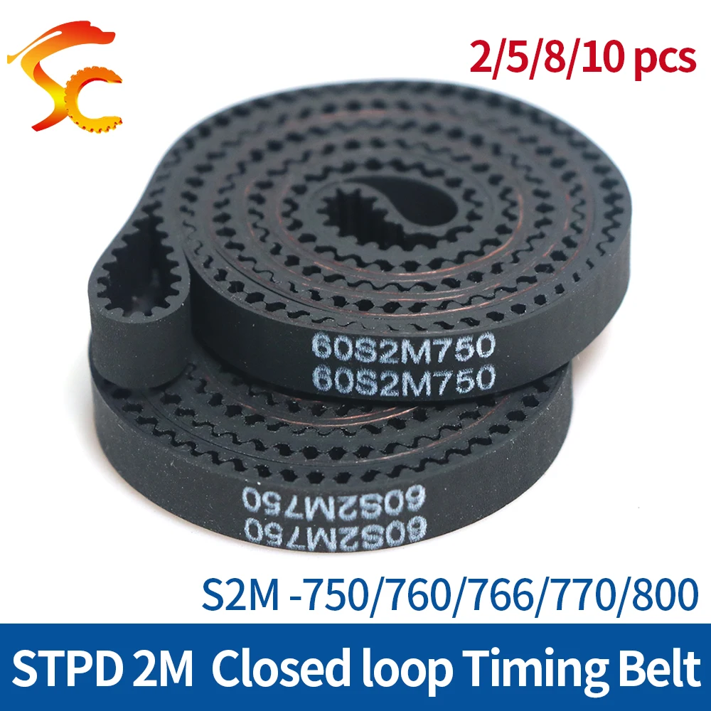 ONEFIRE S2M Timing Belt 750/760/766/770/800mm Width 6/9/10/15mm Closed Loop Synchronous toothed belt