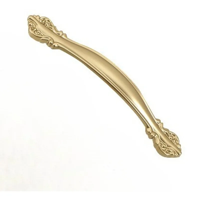 10 Pieces of Brushed Golden Cabinet Handles - Modern and Elegant Kitchen Drawer and Wardrobe Door Knobs - Metal, Multiple Compon