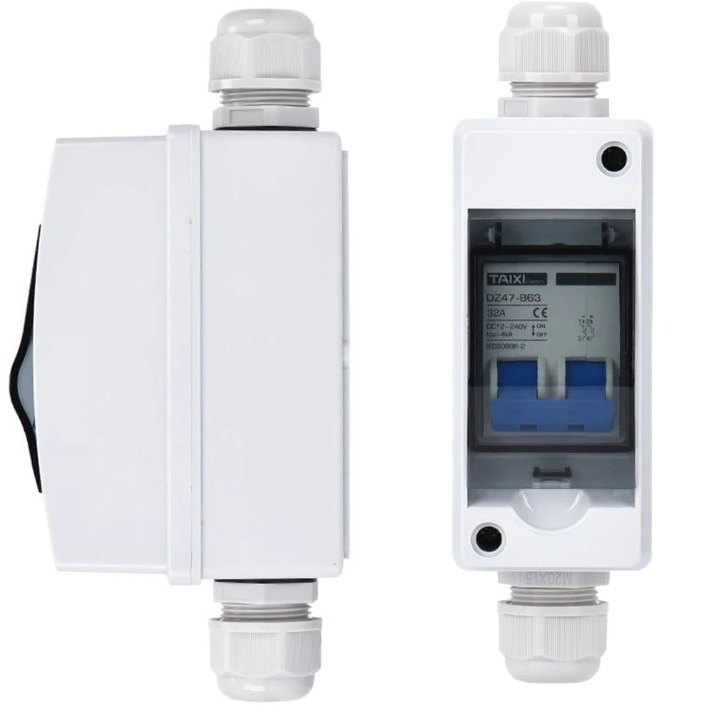 太陽光発電用コンビネーションボックスジャンクションボックス、ツール付き、2極ACサーキットブレーカースイッチと防水ジャンクションボックス