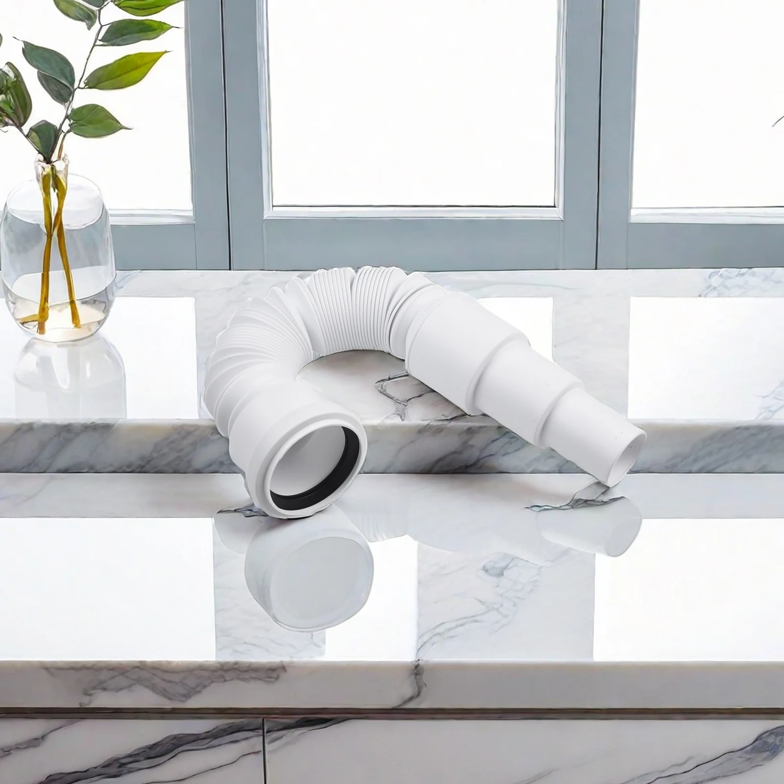 Flexible 50mm Waste Pipe Designed for Shower Drain Installations Using PVC and Supporting Bath Drain Compatibility