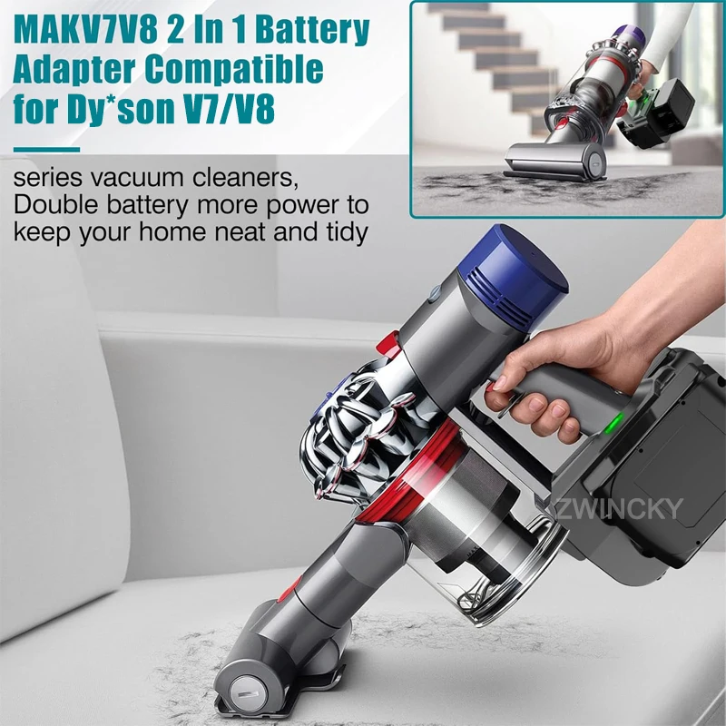 

Double Battery Adapter for Makita/Dewalt/Milwaukee 18V 20V Li-ion Battery Convert To For Dyson V7 V8 Series Vacuum Cleaners Tool