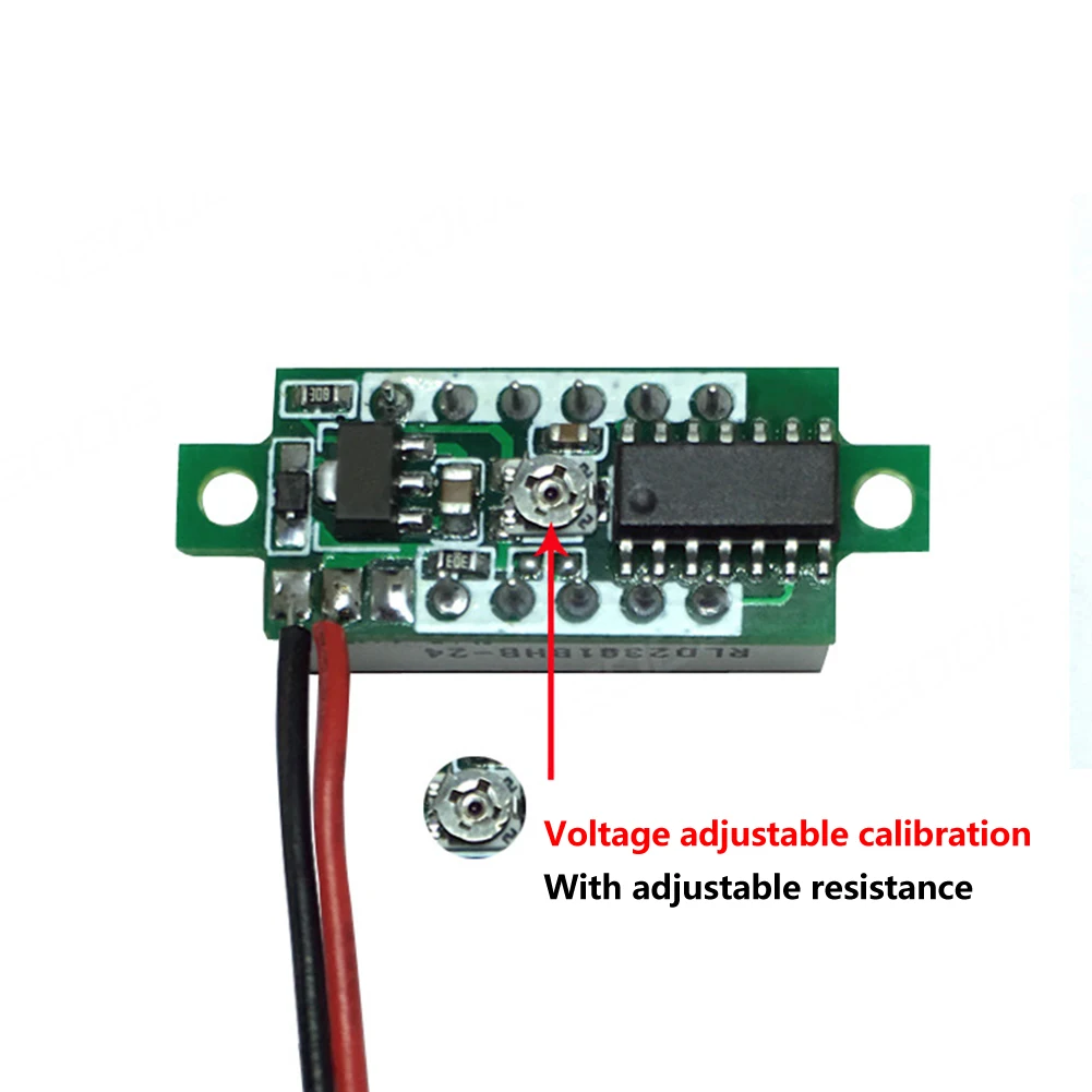 0.28-inch LED Minimun Digital Voltmeter DC2.5-40V Reverse Connection Protection 2.5-40V/2.6-40V/ 3.2-40V DC Voltage Table