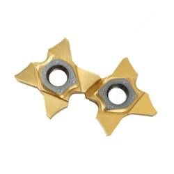10pcs TQJ27 1.5mm 1mm 1.25mm 1.2mm 1.4mmFour-pointed star external grooving insert Carbide Insert Grooving Blade For TQHR Holder