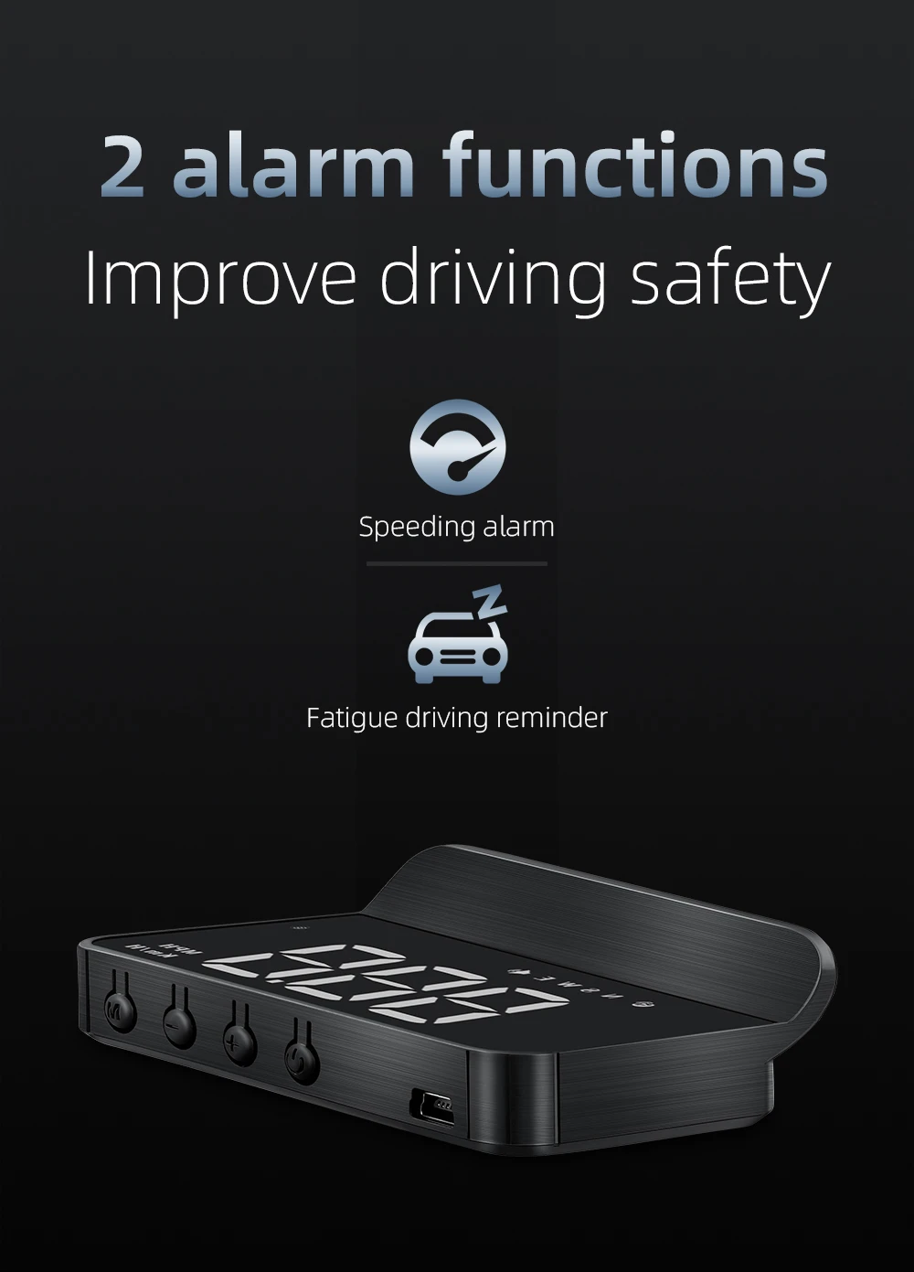 M1 GPS HUD Auto Head Up Display Kompass Geschwindigkeit MPH KMH Whit Alarm System Projektor Bordcomputer Windschutzscheibe Projektor Gauge ﻿ – Detail 11