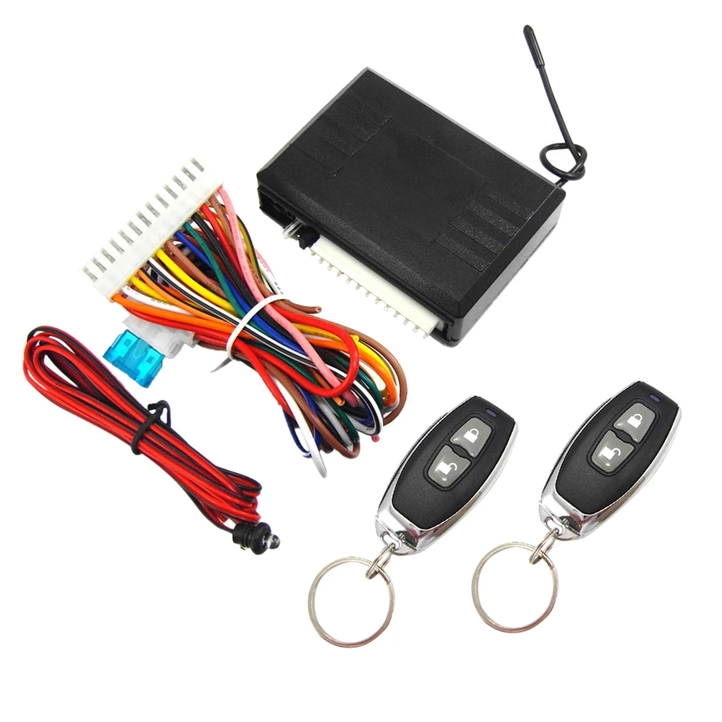 Universal Remote Central Door Lock Kit Keyless Entry LED Light Flashing System for Car Security
