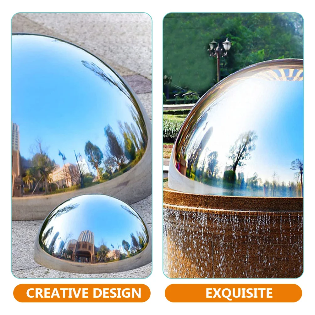 

4Pcs Garden Mirror Decorative Hemisphere Balls Stainless Steel Outdoor Reflective Sphere for Patio Lawn Gazing Globe Garden