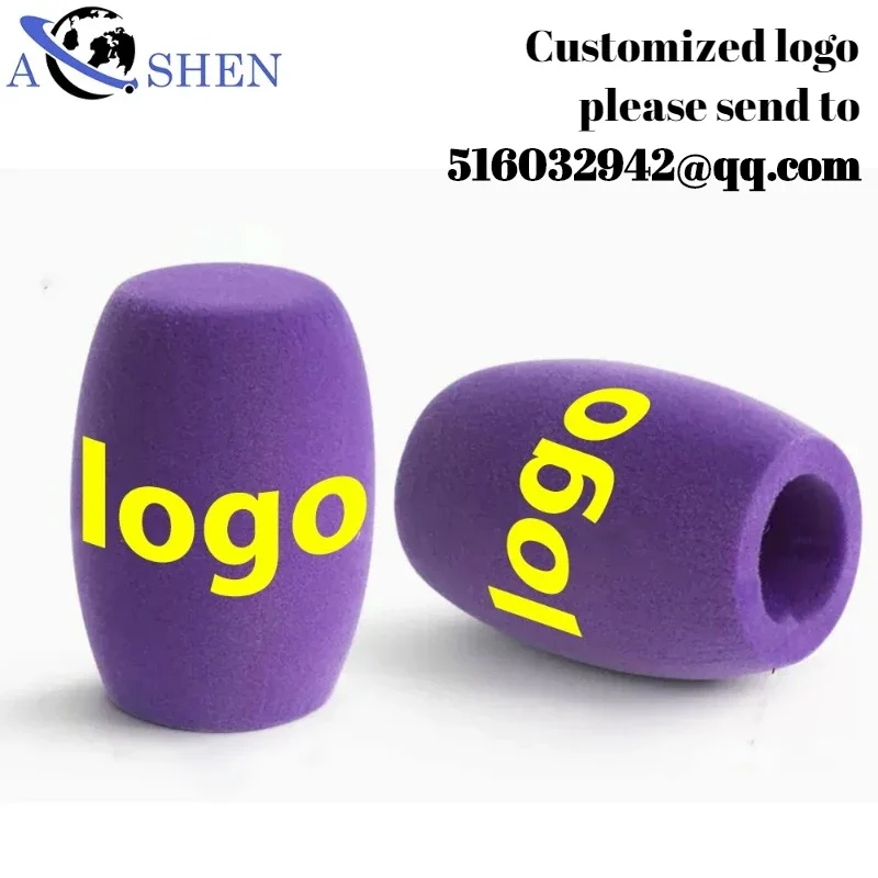 AOSHEN Customize Your Logo Good Quality Print-logo-microphone-foam Microphone Cover Windscreen Oblate Circle Customization