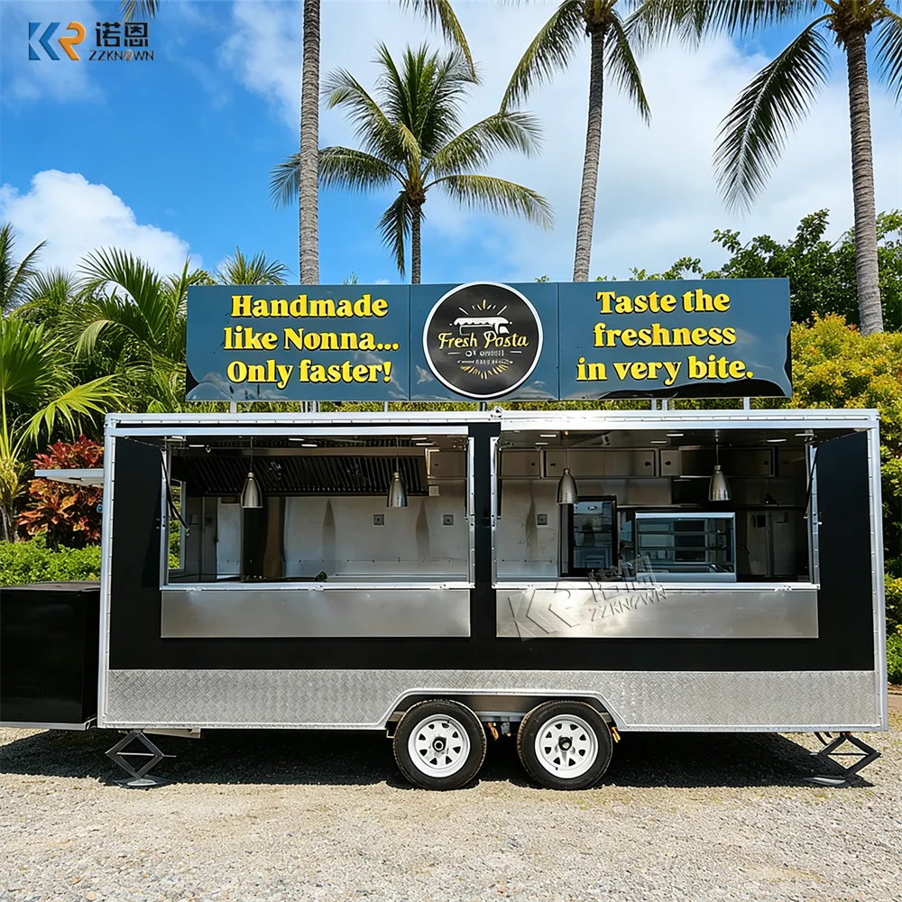 

Coffee Shop Business Food Trailer Catering Trailer BBQ Grill Pizza Ice Cream Cart Mobile Luxury Food Truck Fully Equipped