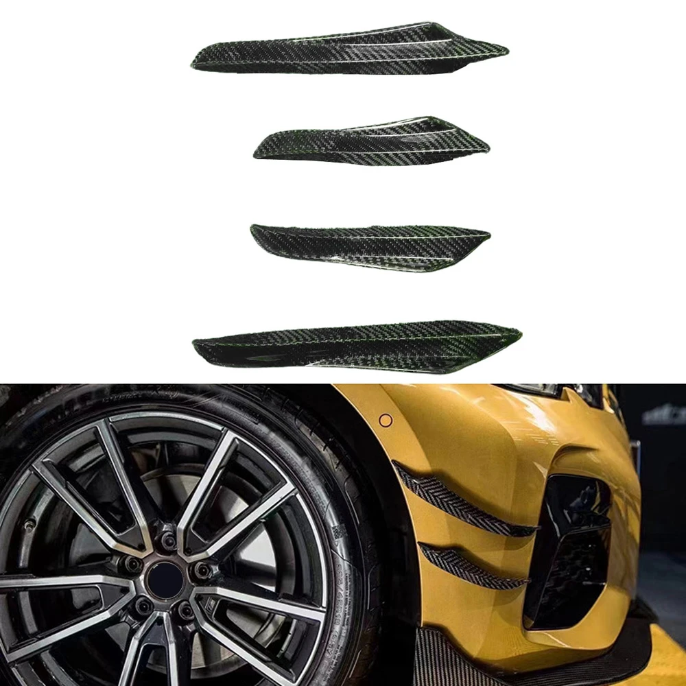 

For BMW 3 Series G20 G28 2019 2020 2021 2022 Real Carbon Fiber Car Front Bumper Wind Knife Splitter Tuning Exterior Accessories
