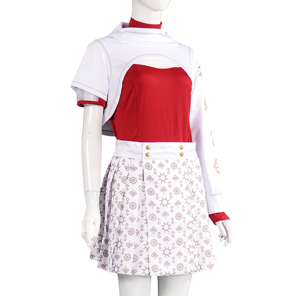 Addison Cosplay Red Costume 2025 TV Zombies Roleplay Fantasia Women Clothing Red White Top Skirt Hoodies Full Set Halloween Suit - Image 3