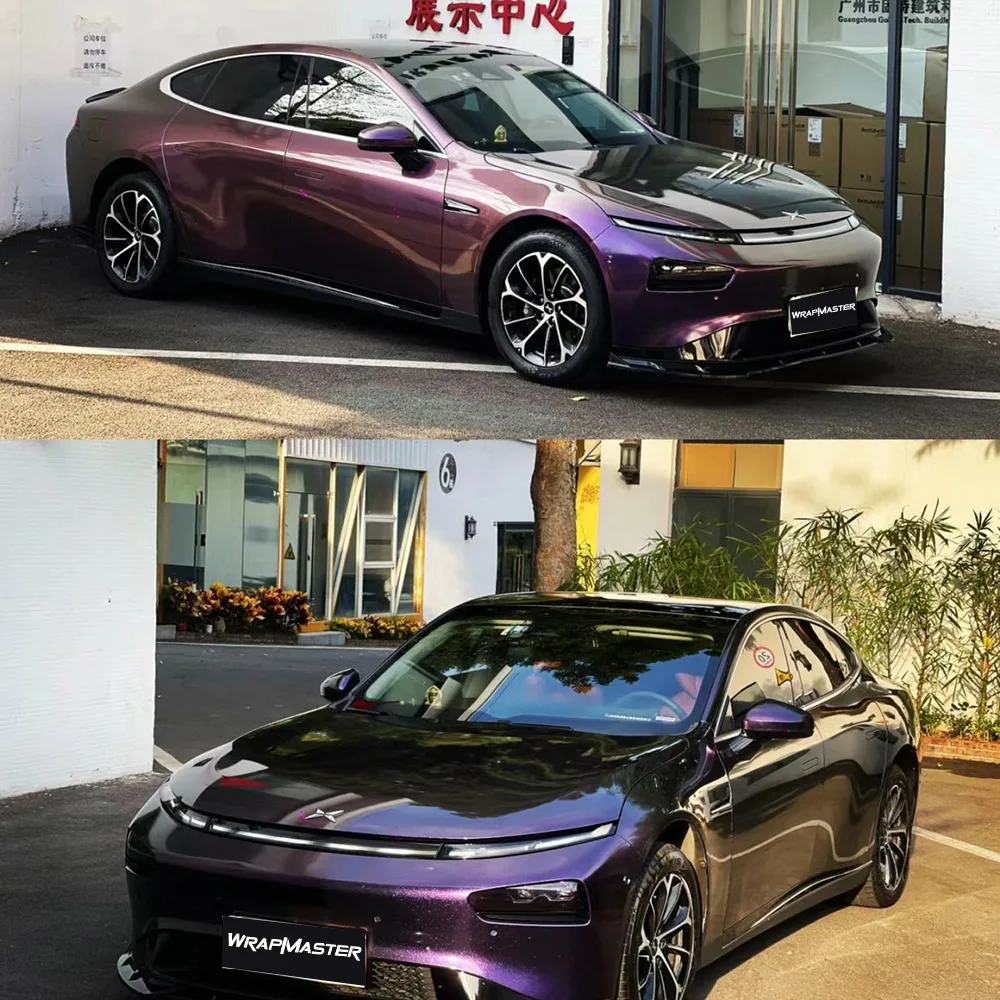 

Глянцевая полностью автомобильная виниловая пленка-хамелеон, фиолетовая медная блестящая автомобильная пленка, цельная высококачественная автомобильная наклейка на заказ