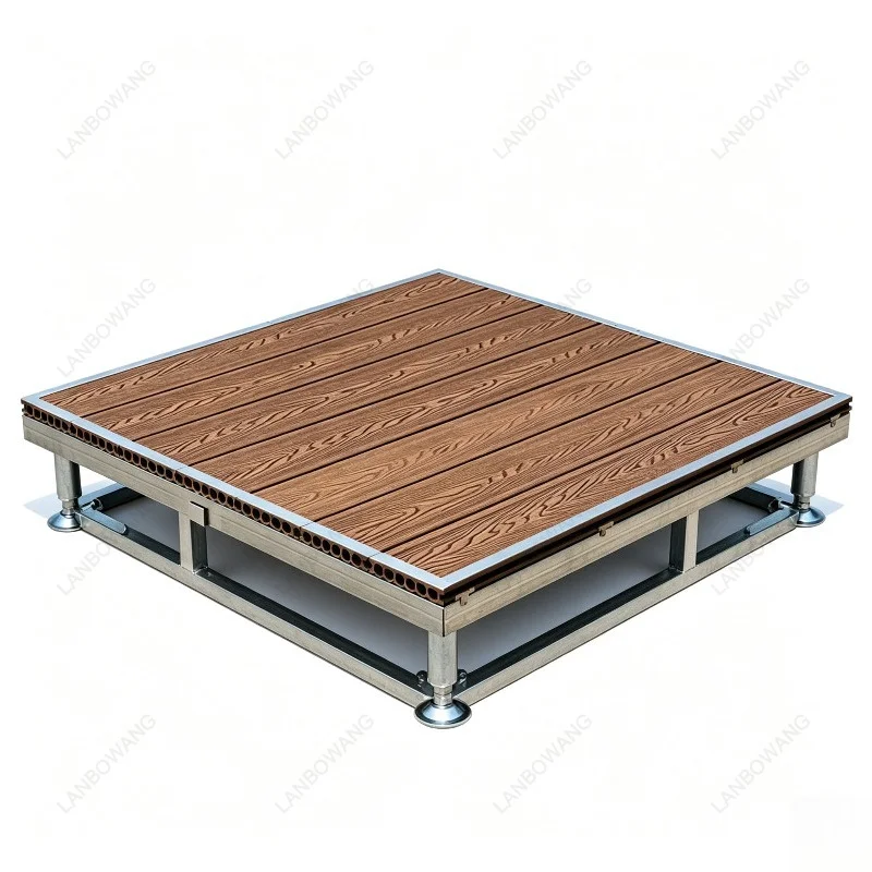 Modular Interlocking WPC Deck Tiles Plastic Wood Composite Flooring Panels for Balcony Terrace Garden Courtyard Outdoor Use