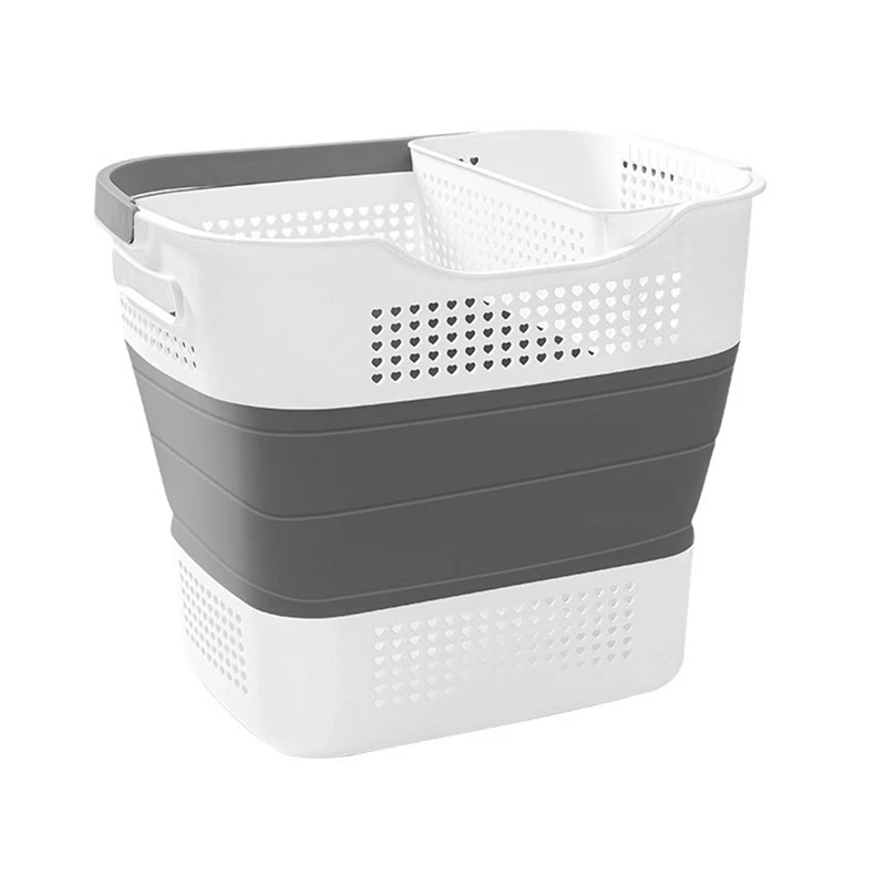 Fold Laundry Basket,Foldable Laundry Basket Plastic With Handles, Up Storage Container/Organizer/Hamper